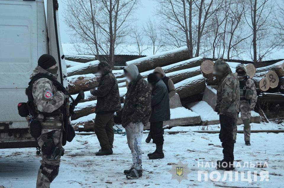 На Чернігівщині поліція затримала групу «чорних» лісорубів