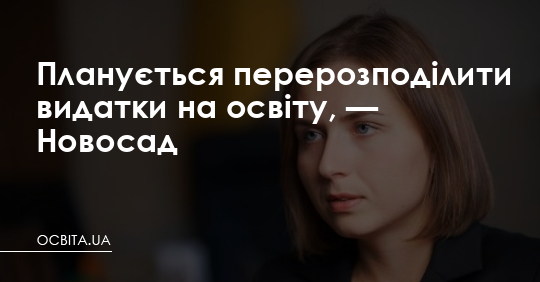 Планується перерозподілити видатки на освіту, — Новосад – Освіта.UA