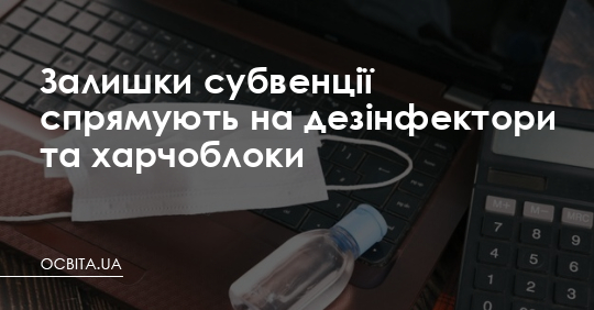 Залишки субвенції спрямують на дезінфектори та харчоблоки – Освіта.UA
