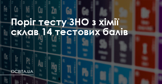 Поріг тесту ЗНО з хімії склав 14 тестових балів – Освіта.UA