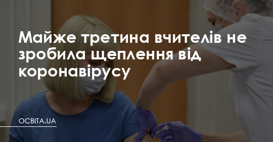 Майже третина вчителів не зробила щеплення від коронавірусу – Освіта.UA
